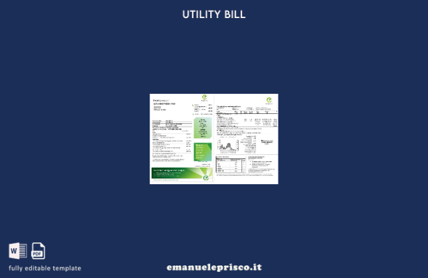 modello di pagine di parole della bolletta elettrica di Australia Energy Austral